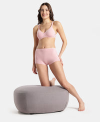 High Coverage Super Combed Cotton Elastane Stretch Boy Leg With Concealed Waistband and StayFresh Treatment - Crush N Blush