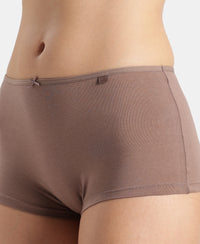 High Coverage Super Combed Cotton Elastane Stretch Boy Leg With Concealed Waistband and StayFresh Treatment - Deep Taupe & Crush N Blush (Pack of 2)