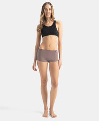 High Coverage Super Combed Cotton Elastane Stretch Boy Leg With Concealed Waistband and StayFresh Treatment - Deep Taupe