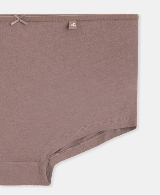 High Coverage Super Combed Cotton Elastane Stretch Boy Leg With Concealed Waistband and StayFresh Treatment - Deep Taupe