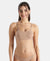 Wirefree Non Padded Super Combed Cotton Elastane Stretch Full Coverage Beginners Bra with Adjustable Straps - Almondine