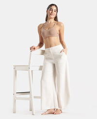 Wirefree Non Padded Super Combed Cotton Elastane Stretch Full Coverage Beginners Bra with Adjustable Straps - Almondine