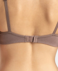 Wirefree Non Padded Super Combed Cotton Elastane Stretch Full Coverage Beginners Bra with Adjustable Straps - Deep Taupe