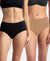 Super Combed Cotton Elastane Stretch Period Panty with Leak Proof Inner Absorbent Layer and StayFresh Treatment - Black & Desert Taupe (Pack of 2)