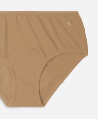 Super Combed Cotton Elastane Stretch Period Panty with Leak Proof Inner Absorbent Layer and StayFresh Treatment - Desert Taupe
