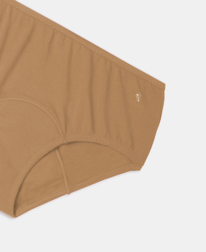Super Combed Cotton Elastane Stretch Period Panty with Leak Proof Inner Absorbent Layer and StayFresh Treatment - Desert Taupe