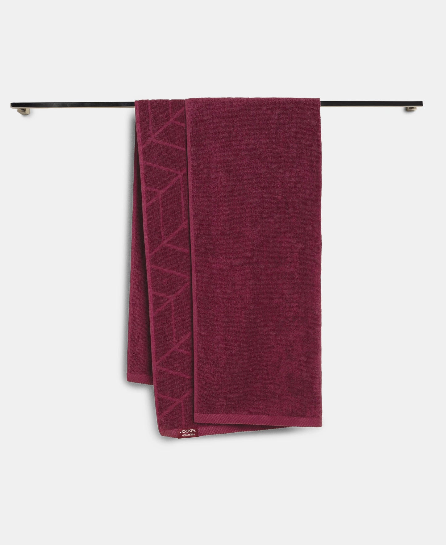 Cotton Terry Ultrasoft and Durable Patterned Bath Towel - Burgundy