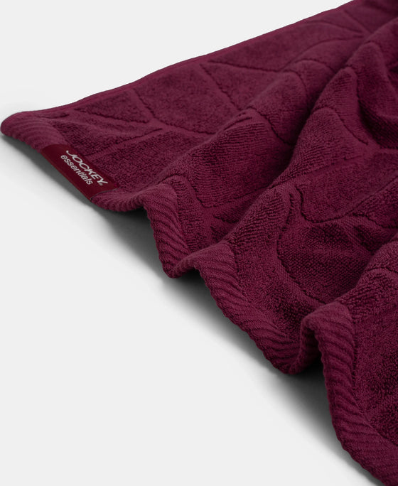 Cotton Terry Ultrasoft and Durable Patterned Bath Towel - Burgundy