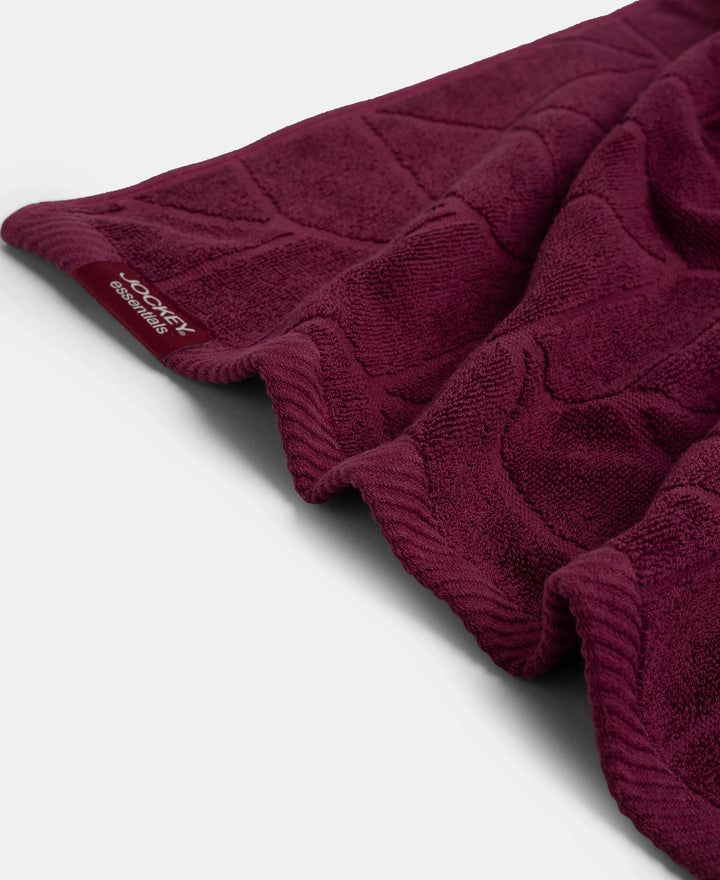 Cotton Terry Ultrasoft and Durable Patterned Bath Towel - Burgundy