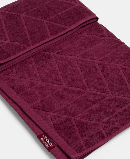 Cotton Terry Ultrasoft and Durable Patterned Bath Towel - Burgundy
