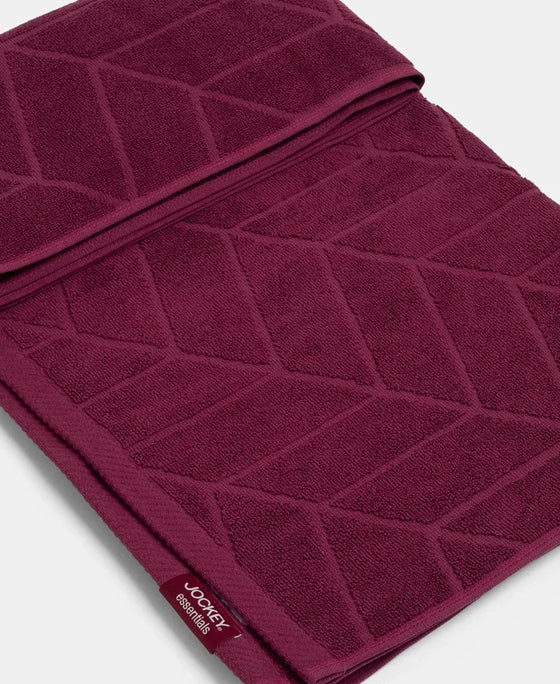 Cotton Terry Ultrasoft and Durable Patterned Bath Towel - Burgundy
