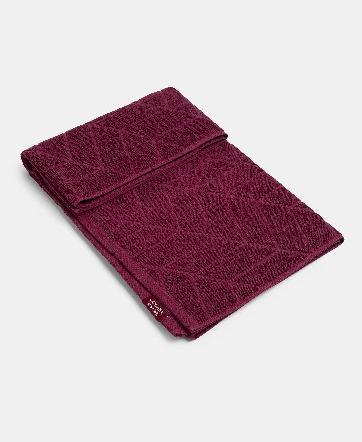 Cotton Terry Ultrasoft and Durable Patterned Bath Towel - Burgundy