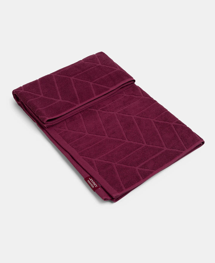 Cotton Terry Ultrasoft and Durable Patterned Bath Towel - Burgundy