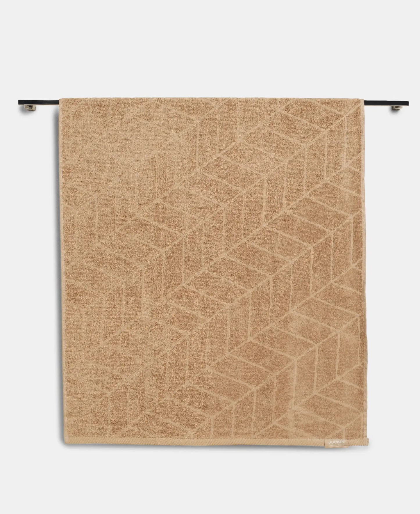 Cotton Terry Ultrasoft and Durable Patterned Bath Towel - Camel