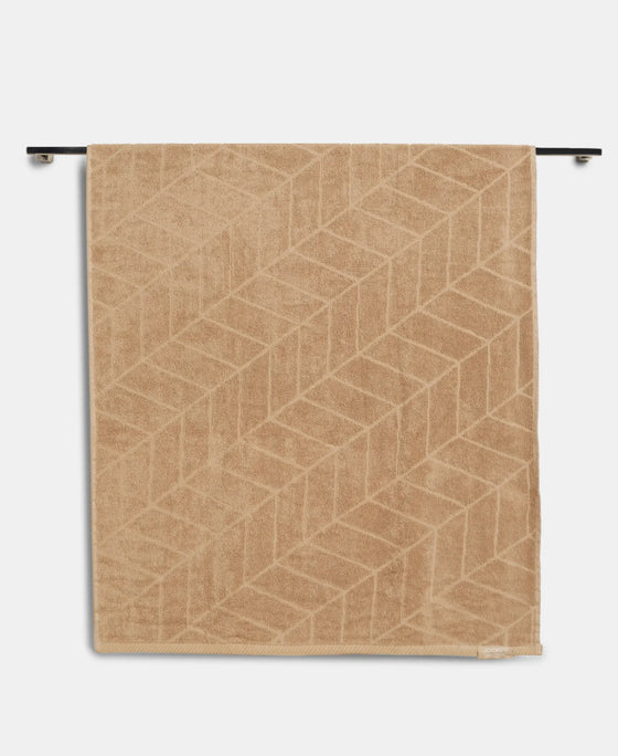 Cotton Terry Ultrasoft and Durable Patterned Bath Towel - Camel