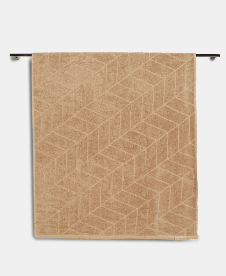 Cotton Terry Ultrasoft and Durable Patterned Bath Towel - Camel