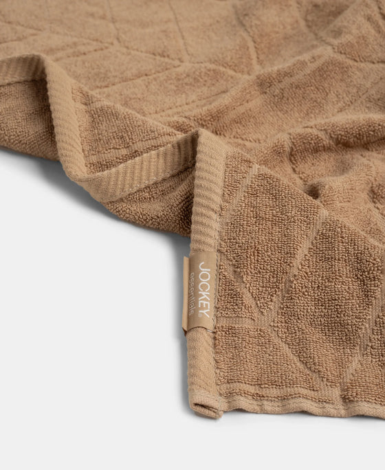Cotton Terry Ultrasoft and Durable Patterned Bath Towel - Camel
