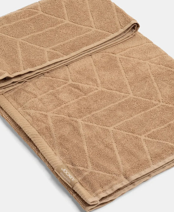 Cotton Terry Ultrasoft and Durable Patterned Bath Towel - Camel