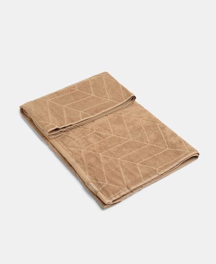 Cotton Terry Ultrasoft and Durable Patterned Bath Towel - Camel