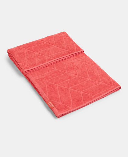 Cotton Terry Ultrasoft and Durable Patterned Bath Towel - Coral