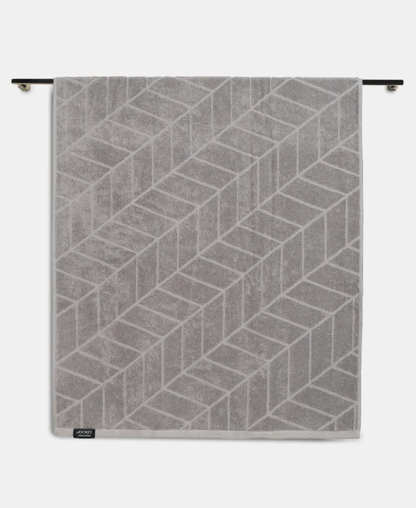 Cotton Terry Ultrasoft and Durable Patterned Bath Towel - Grey