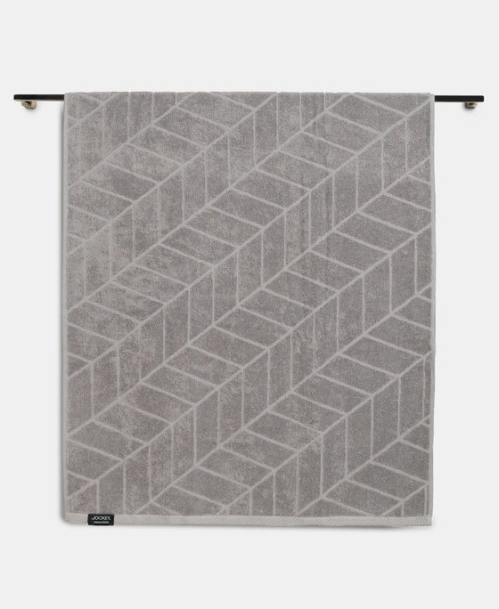 Cotton Terry Ultrasoft and Durable Patterned Bath Towel - Grey