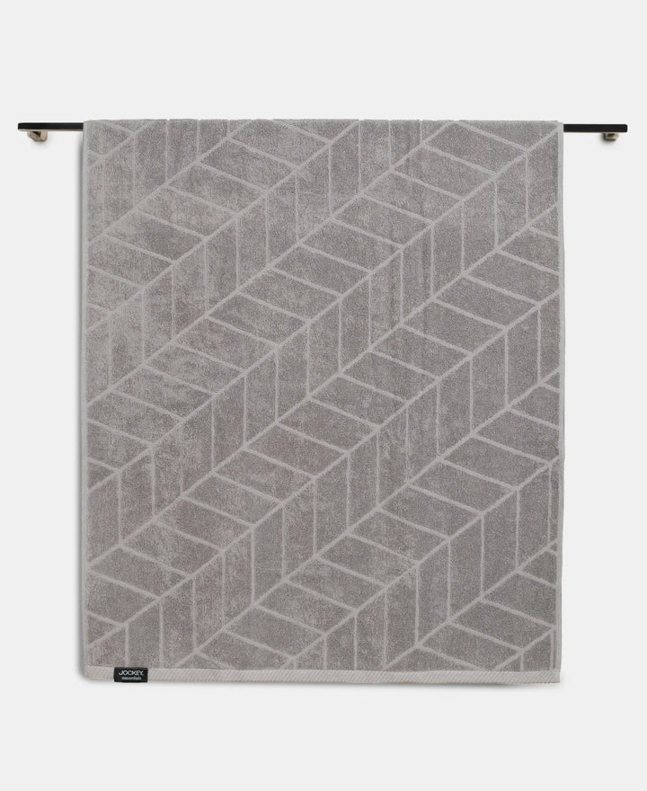 Cotton Terry Ultrasoft and Durable Patterned Bath Towel - Grey