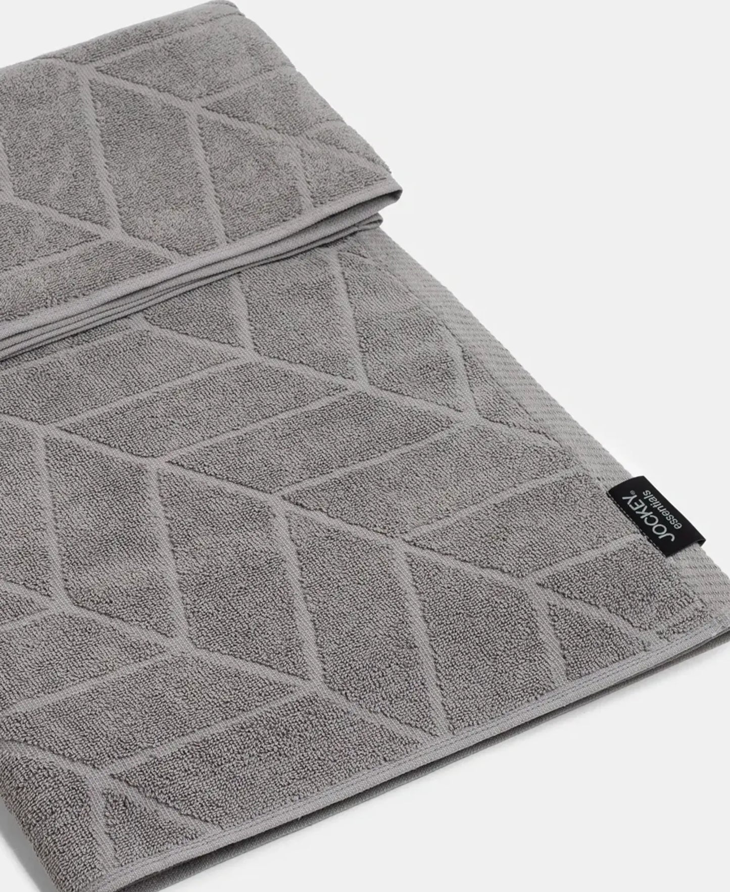 Cotton Terry Ultrasoft and Durable Patterned Bath Towel - Grey