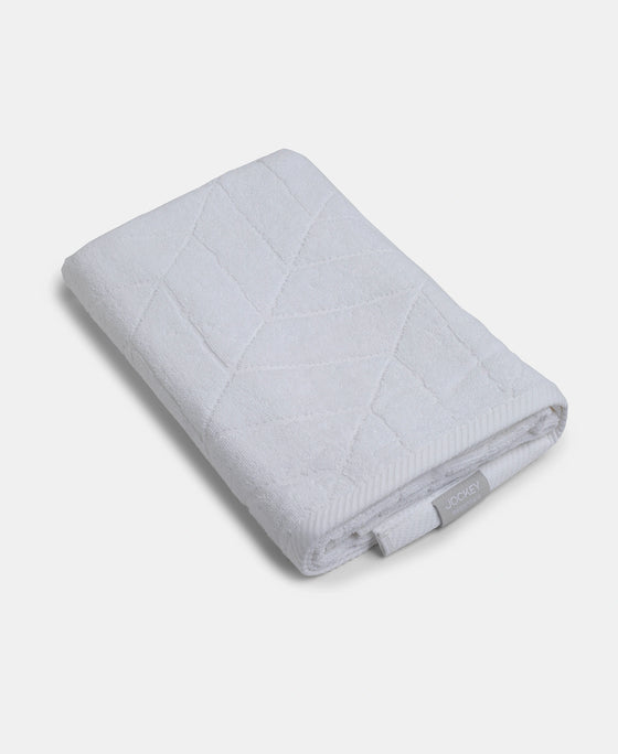 Cotton Terry Ultrasoft and Durable Patterned Bath Towel - White