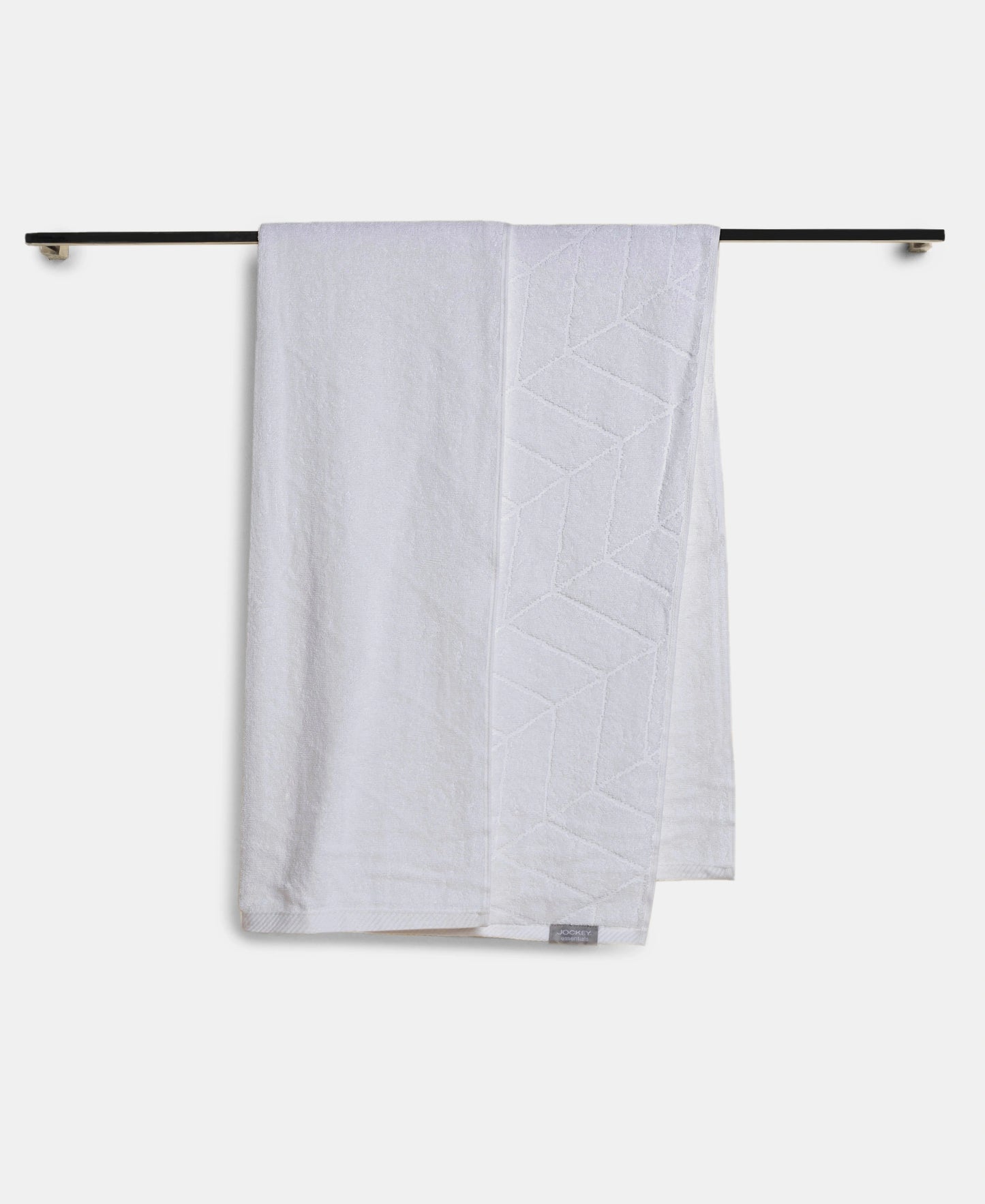 Cotton Terry Ultrasoft and Durable Patterned Bath Towel - White