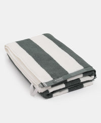 Cotton Terry Ultrasoft and Durable Striped Bath Towel with Hanger Loop - Balsam Green