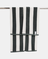 Cotton Terry Ultrasoft and Durable Striped Bath Towel with Hanger Loop - Balsam Green