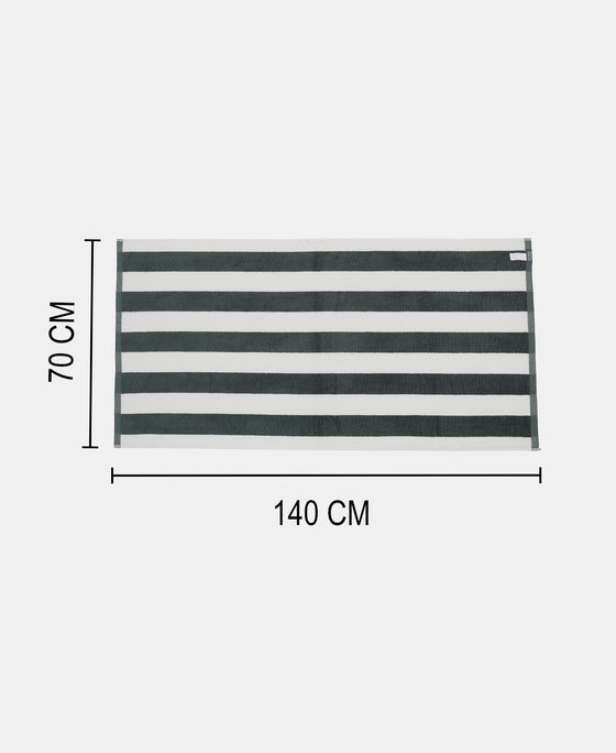 Cotton Terry Ultrasoft and Durable Striped Bath Towel with Hanger Loop - Balsam Green