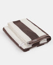 Cotton Terry Ultrasoft and Durable Striped Bath Towel with Hanger Loop - Deep Taupe