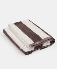 Cotton Terry Ultrasoft and Durable Striped Bath Towel with Hanger Loop - Deep Taupe