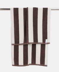 Cotton Terry Ultrasoft and Durable Striped Bath Towel with Hanger Loop - Deep Taupe