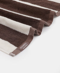 Cotton Terry Ultrasoft and Durable Striped Bath Towel with Hanger Loop - Deep Taupe