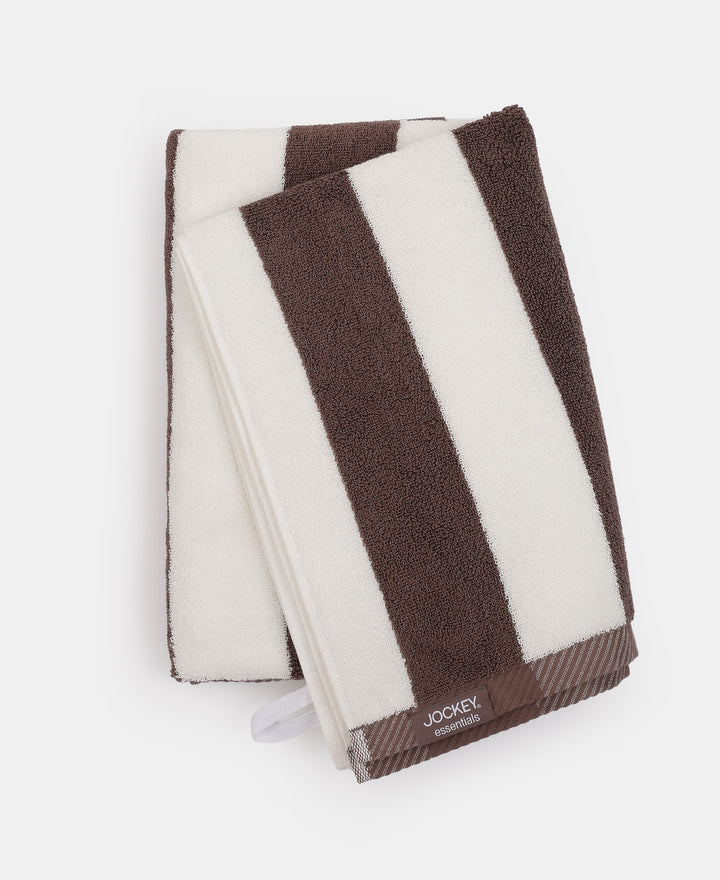 Cotton Terry Ultrasoft and Durable Striped Bath Towel with Hanger Loop - Deep Taupe