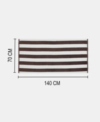 Cotton Terry Ultrasoft and Durable Striped Bath Towel with Hanger Loop - Deep Taupe