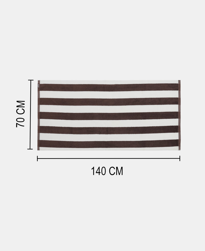 Cotton Terry Ultrasoft and Durable Striped Bath Towel with Hanger Loop - Deep Taupe
