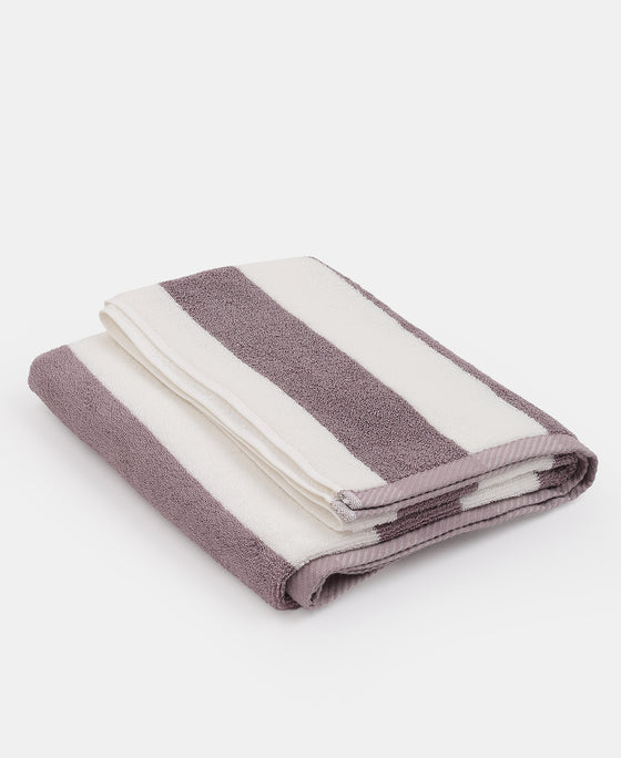 Cotton Terry Ultrasoft and Durable Striped Bath Towel with Hanger Loop - Nirvana