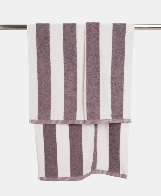 Cotton Terry Ultrasoft and Durable Striped Bath Towel with Hanger Loop - Nirvana