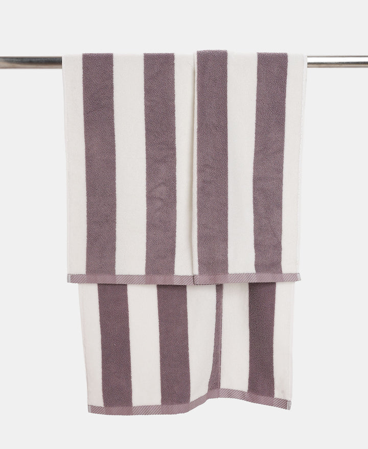 Cotton Terry Ultrasoft and Durable Striped Bath Towel with Hanger Loop - Nirvana