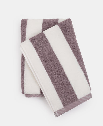 Cotton Terry Ultrasoft and Durable Striped Bath Towel with Hanger Loop - Nirvana