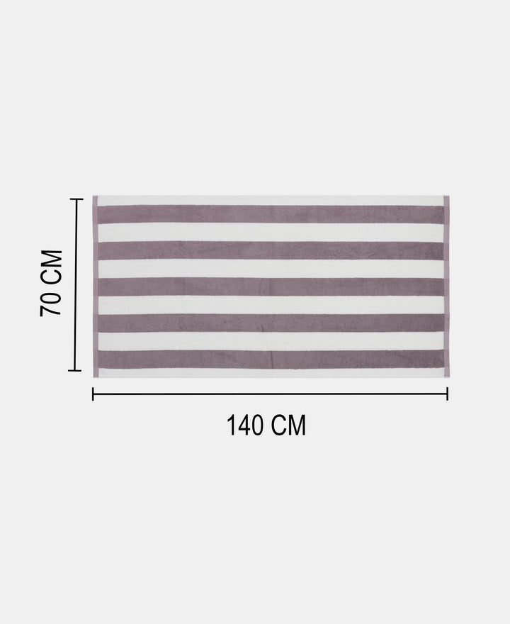 Cotton Terry Ultrasoft and Durable Striped Bath Towel with Hanger Loop - Nirvana