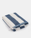 Cotton Terry Ultrasoft and Durable Striped Bath Towel with Hanger Loop - Provincial Blue