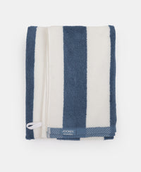 Cotton Terry Ultrasoft and Durable Striped Bath Towel with Hanger Loop - Provincial Blue