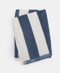Cotton Terry Ultrasoft and Durable Striped Bath Towel with Hanger Loop - Provincial Blue