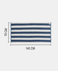 Cotton Terry Ultrasoft and Durable Striped Bath Towel with Hanger Loop - Provincial Blue