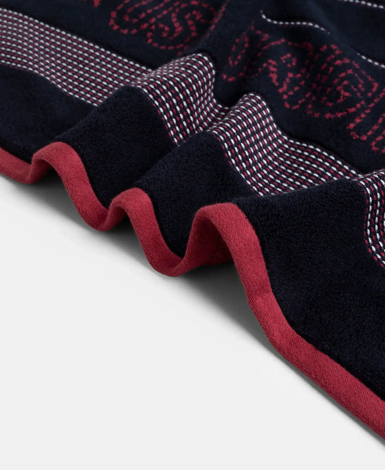 Cotton Rich Terry Ultrasoft and Durable Striped Bath Towel - Deep Navy